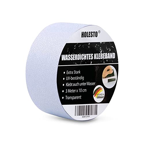 Holesto® Wasserdichtes Klebeband - Extra starkes Reparaturband - Panzertape - Wasserfestes Abdichtungsband - Dachrinnen Reparaturband - Klebeband für Pool/Haus/Planen/Zelte (1,5 Meter) von Holesto