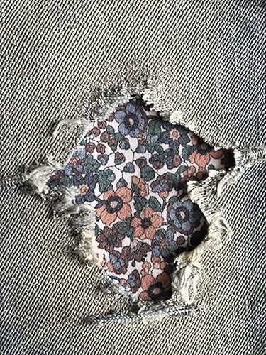 Holey Patches zum Aufbügeln, antike Blumen, Stretch, sehr stark, 15,2 x 15,2 cm, 2 Stück von HoleyPatches