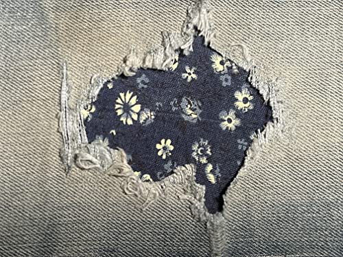 HoleyPatches Aufnäher zum Aufbügeln, Blumenmuster, Marineblau, 5,1 - 5,1 x 10,2 cm von HoleyPatches