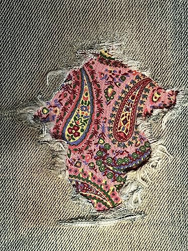 HoleyPatches Perfect Paisley Peek-A-Boo Aufnäher zum Aufbügeln, Rose, 12,7 x 12,7 cm HoleyPatches Perfect Paisley Peek-A-Boo Aufnäher zum Aufbügeln, Rose, 12,7 x 12,7 cm von HoleyPatches