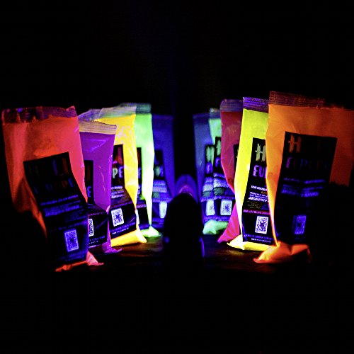 100 x Neon Holi Pulver - Festival Farbbeutel - Fotoshooting 10 Faben Leuchten UV von Holi Europe