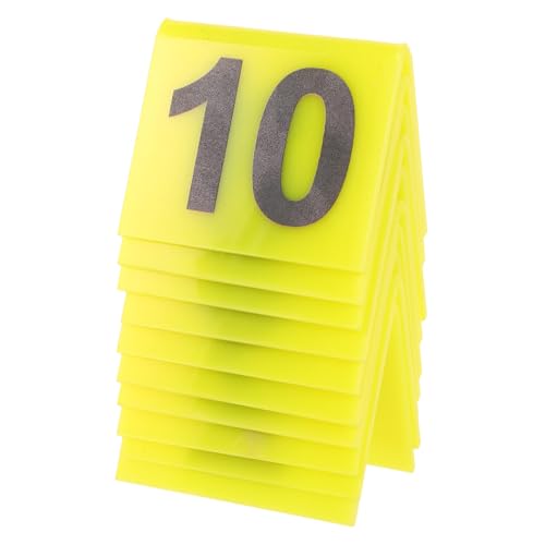 10 Stück Beweismarke Dekoration Tischnummern für die Hochzeitsfeier Requisiten für Tatortbeweise Zahlenmarkierungen Detective Evidence Marker -Zahlenkarten Tischschild Acryl Gelb von Holibanna