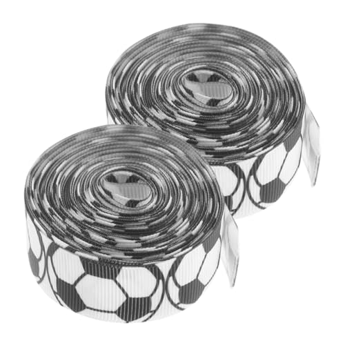 2 Rollen Dekoratives Fußball Geschenkband À zum Verpacken von Kuchen Bastelarbeiten für Hochzeiten Party Dekorationen Diy Projekte von Holibanna