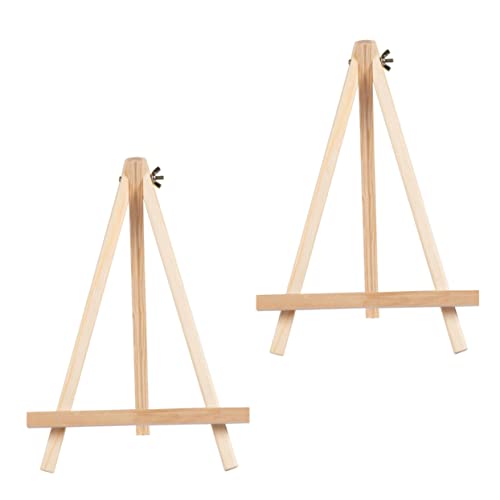 2 Stück Mini Holz Staffelei für Zeichnungen und Malerei Kleiner Tischständer für Kunstwerke für Hobbykünstler Vielseitig Einsetzbar Präsentationshalter für Bilder und Notizen von Holibanna