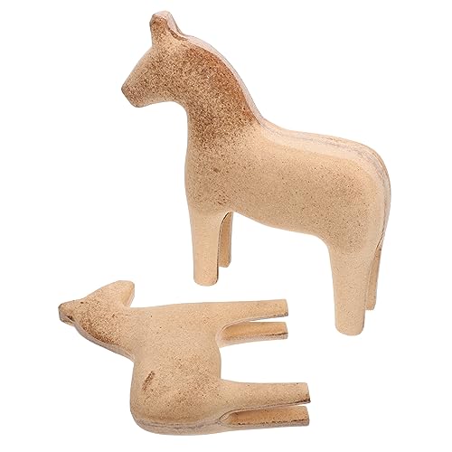 2Stücke Holz Pferde für Wohnzimmer Büro Hauswärmer Hochwertige Holzfigur Kreative Geschenkidee für Garten Schlafzimmerdeko 2Stücke Holz Pferde für Wohnzimmer Büro Hauswärmer Hochwertige Holzfigur Kreative Geschenkidee für Garten Schlafzimmerdeko von Holibanna