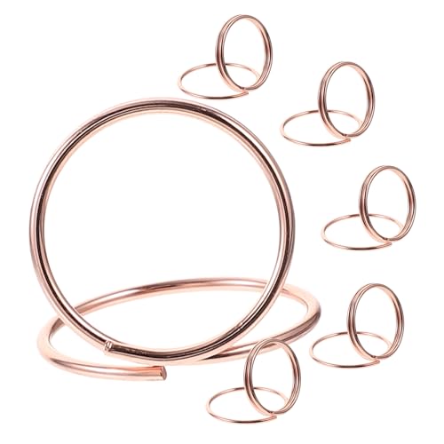 6Stücke Tischkartenhalter aus Kreative Clips für Tischdekoration Partynummern und Fotos Roségoldene Doppelte Ringbasis für Hochzeiten und Events von Holibanna