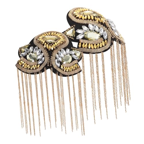 Holibanna 1 Paar Goldene Retro Punk Schulterklappen Vintage Metall Schulterabzeichen mit Quasten Dekoration für Kostüme und Anzüge für Partys und Bühnenauftritte Holibanna 1 Paar Goldene Retro Punk Schulterklappen Vintage Metall Schulterabzeichen mit Quasten Dekoration für Kostüme und Anzüge für Partys und Bühnenauftritte von Holibanna