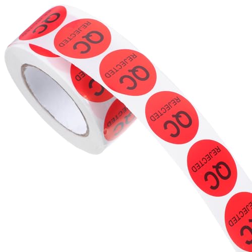 Holibanna 1 Roll Rund Qc -etiketten Für Qualitätskontrollen Kleber -testaufkleber Mit Schwarzem Text Für Lagerproduktionsproduktionsqualitätsprüfungen Für Inventar Und Versand von Holibanna