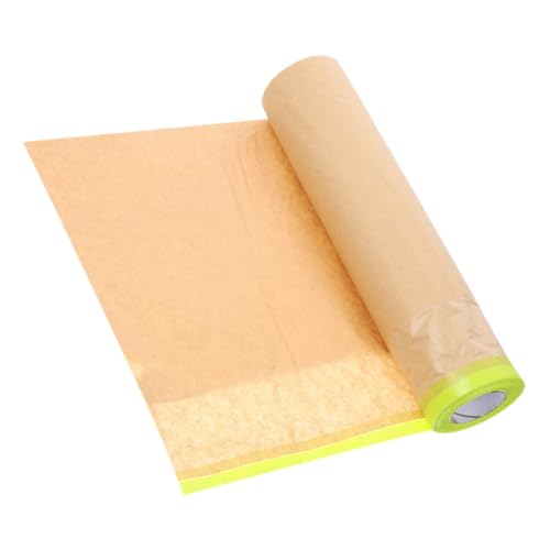 Holibanna 1 Rolle Abdeckfolie maler zubehör kraftpapier Autoschutzpapier Bastelpapier Hochwertiges Abdeckpapier selbstklebendes Abdeckpapier Zeichenband Fingermalpapier auto klebeband Khaki von Holibanna