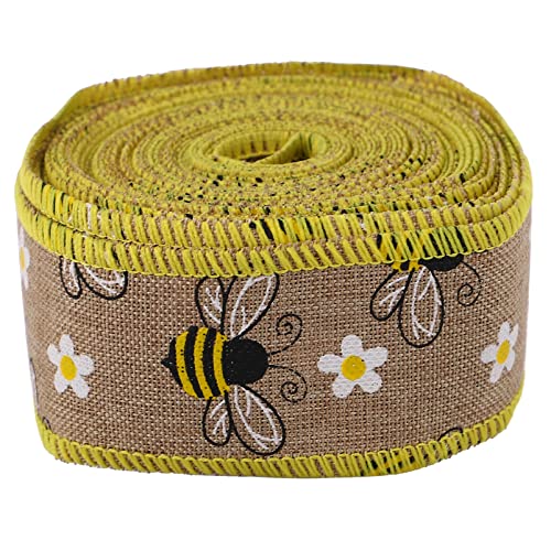 Holibanna 1 Rolle Bienenmotiv Geschenkband Yards Hochwertiges Verpackungsband für DIY Bastelprojekte und Festlichkeiten für Babypartys Abschlussfeiern und Frühlingsdekorationen von Holibanna