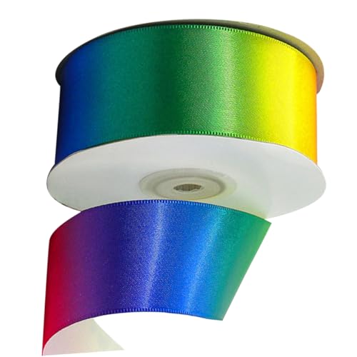 Holibanna 1 Rolle Buntes Hochdichtes Polyesterband Regenbogen Dekorationsband für DIY Blumen und Backen Bänder für Bastelprojekte von Holibanna