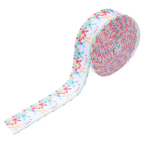 Holibanna 1 Rolle Easter DIY Satin Ribbon mit Hühnerdruck Yards Lange Dekobänder für Geschenkverpackungen und Bastelprojekte für Ostern und Festliche Anlässe von Holibanna