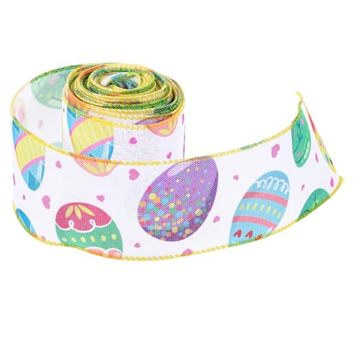 Holibanna 1 Rolle Geschenkverpackungsbänder Wickelband Bänder nähen verdrahtetes Band Und geschenkband ostern ostergeschenk verpackung Ostermusterband ostern kunsthandwerk band Eisendraht von Holibanna