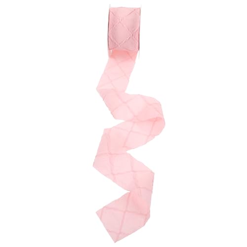Holibanna 1 Rolle Neuheit Geschenkband Bunt Satinband Breites Band Zum Einwickeln Blumenband Dekorativ Trimmen Dekorationen Paketband Band Zum Verpacken Schleife Hochzeit Stoff Rosa von Holibanna