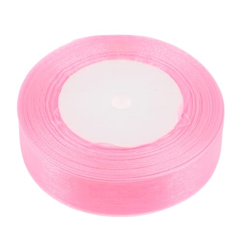 Holibanna 1 Rolle Packband Organza Satinband Valentinstagsbänder Valentinstag Satinband Bänder Dekoband Für Hochzeitseinladungen Blumenband Chiffon Rosa von Holibanna