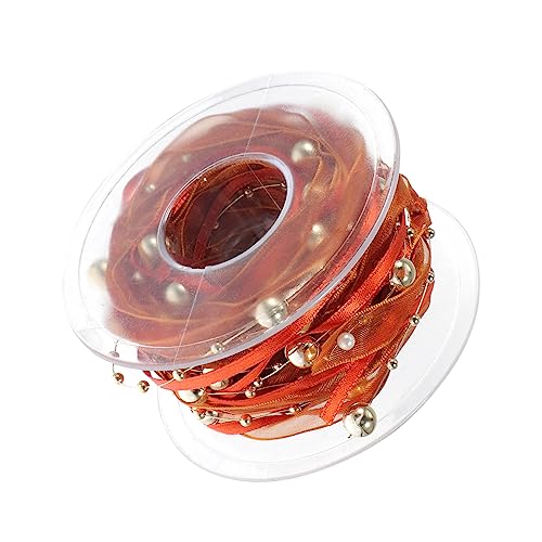 Holibanna 1 Rolle Perlenverziertes Band haar spangen haarclips bastelband Bänder für Handwerk Dekorativ bunt handgefertigte Bastelbänder Wickelband 60% Polyester und 40% Kunststoff Brown von Holibanna
