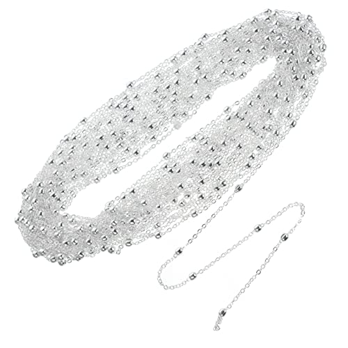 Holibanna 1 Rolle Rolle Kugelkette damenhalskette armkette Schmuckdesign halsketten Schmuckverzierung Herstellung Schmuckketten Klammer Halskette machen Vorräte DIY-Kette Kupfer Silver von Holibanna