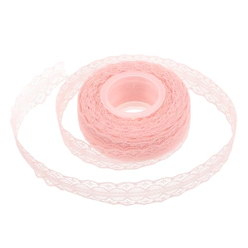 Holibanna 1 Rolle Spitzen band Spitzenbänder zum Basteln Spitzenband-Masse Eleganter Zierbesatz Band für DIY Spitzenbesatz zum Nähen Spitzenbesatz aus Baumwolle Rosa von Holibanna