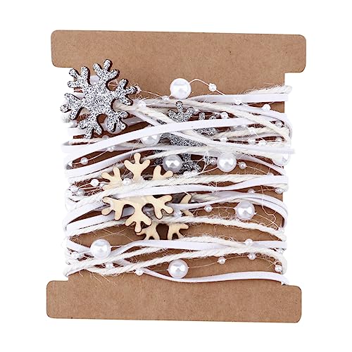 Holibanna 1 Rolle Weihnachtliches Dekorationsband aus Romantisches Geschenkband mit Sternen Perlen und Schneeflocken für DIY Projekte Geschenkverpackung und Partydekoration von Holibanna