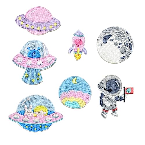 Holibanna 1 Satz 8 Stück Patches Abschlussgeschenke Party Kleidung Platz Hochzeit Flecken Aufkleber DIY-Patch gestickte Aufnäher Kleiderflicken Polyester Rosa von Holibanna