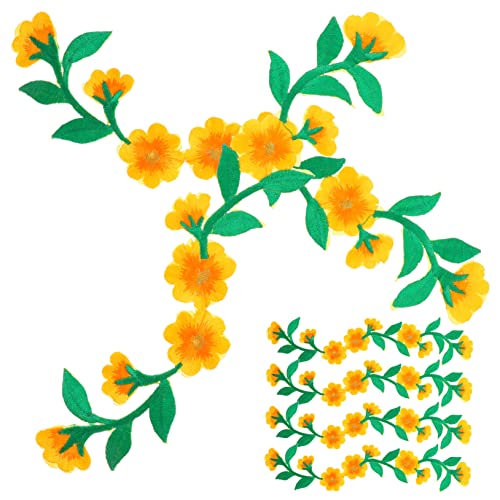 Holibanna 1 Satz Blumen Stickerei Aufnäher Iron Patches Für Kleidung Schuhe Jeans Dekorative Applikationen Gelb Langlebig Und Vielseitig Einsetzbar 6 Stück von Holibanna
