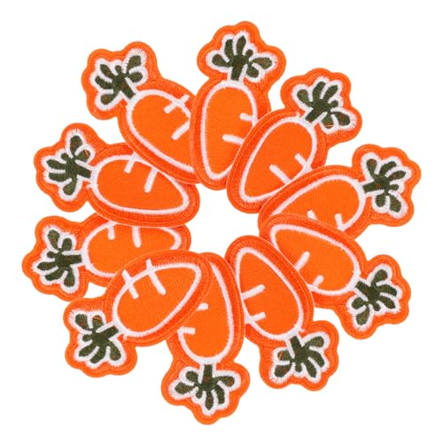 Holibanna 1 Satz Cartoon-kleidungsflecken Karotte Kleiderflicken Bestickt Gemüse Lustig Für Kleidungsversorgung Mantelflicken Kleine Eisenflecken Multifunktionale Hutaufnäher Vlies 10 Stück von Holibanna