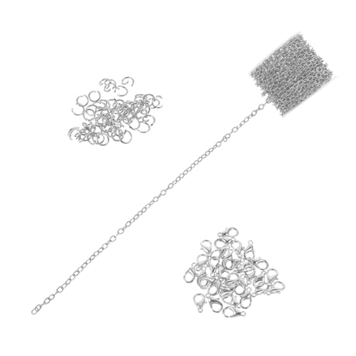 Holibanna 1 Satz DIY Schmuckherstellung Silberne Ketten mit Karabinerverschlüssen und Ringen für Armbänder und Robuste und Langlebige Schmuckverbinder für Projekte von Holibanna