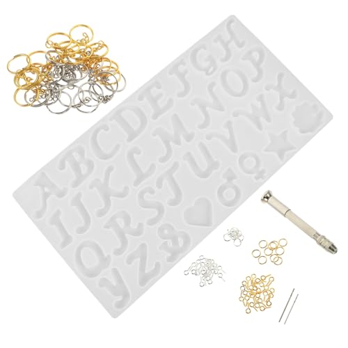 Holibanna 1 Satz Dekorativer Alphabet Silikonform Set Buchstaben Schlüsselanhänger Gießform für DIY Schmuckherstellung Vielseitige Bastelbedarf Leicht und Platzsparend von Holibanna