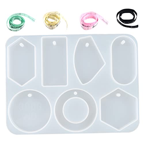 Holibanna 1 Satz Diy Epoxidharz Formset für Anhänger Silikon Mold für Schlüsselanhänger und Autoanhänger Satinbändern und Form für Kreative Handwerksprojekte von Holibanna