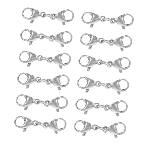 Holibanna 1 Satz Diy Kettenverschluss Mit Doppelklauen Robuste Und Sichere Lobster Clasps Für Schmuckherstellung Und Armbandverlängerungen Für Kreative Projekte 25 Stück von Holibanna