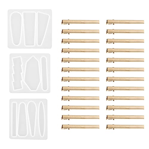 Holibanna 1 Satz Diy Silikon Haarspangen Gießform Set Praktische Epoxidharz Silikonform für Kreative Haarnadeln Einfaches Entformen Leicht zu Reinigen für Schmuckherstellung und von Holibanna