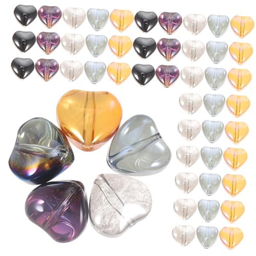 Holibanna 1 Satz Glaskristallperlen Schmuck Klein Schüttgüter Herz Handwerk Lose Halskette Abstandsperle Schüttgasperlen Basteln Sie Diy-perlen Glasperlen Für Diy 100 Stück von Holibanna