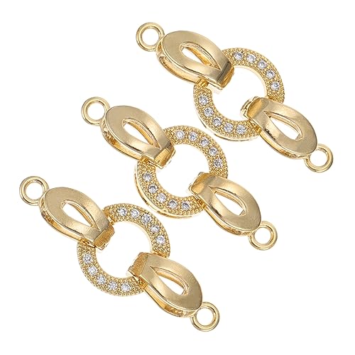 Holibanna 1 Satz Goldbeschichtete Zirkonia Kettenverschlüsse Für Diy Armbänder Und Hochwertige Verbindungselemente Für Schmuckherstellung Und Handwerk 3 Stück Holibanna 1 Satz Goldbeschichtete Zirkonia Kettenverschlüsse Für Diy Armbänder Und Hochwertige Verbindungselemente Für Schmuckherstellung Und Handwerk 3 Stück von Holibanna