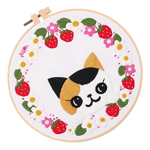 Holibanna 1 Satz Katzen Stickset für Anfänger Unvollendetes Stickerei Kit mit Katzenmuster für Diy Handwerk und Kreative Projekte Aller Benötigten Werkzeuge von Holibanna