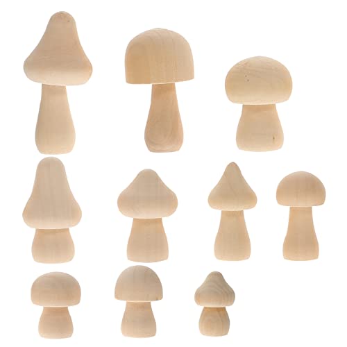 Holibanna 1 Satz Malspielzeug Dekorationen Kleine Unfertige Pilze Für Ästhetische Weihnachtsdekoration Schlichter Pilz Unbemaltes Pilzspielzeug Miniatur Malerei Pilz 10 Stück von Holibanna
