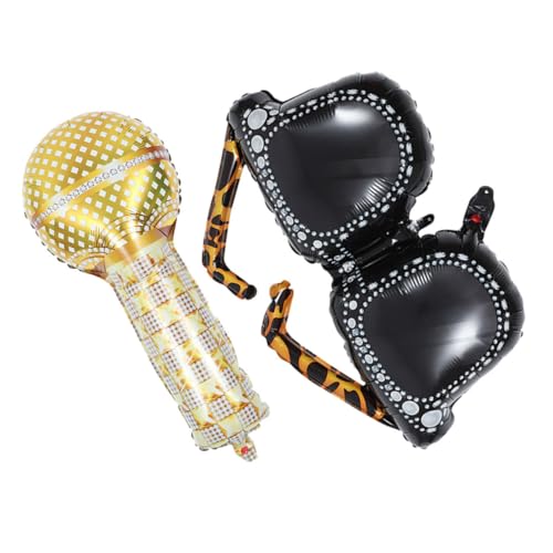 Holibanna 1 Satz Mikrofonbrille Aluminiumfolienballon Party Ballonboxen Für Den Abschlussball Girlande Aufdecken Geburtstag Luftballons Dekoration Bausatz Urlaub Aufblasbare Musikrequisiten von Holibanna