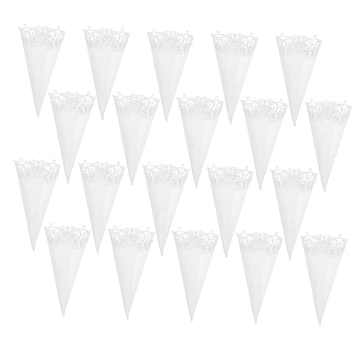Holibanna 1 Satz Papierbrunnen Jumbo Klein Konfetti- Favorisieren Hochzeit Hohle Mini Groß Aus Blumenpapier Party Papierkegel Blütenblatt Weiß 20 Stück von Holibanna