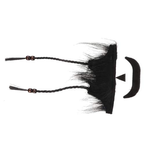 Holibanna 1 Satz Piraten-kunstbart Zubehör Künstlich Halloween Bräutigam Falsch Für Kind Bart Gefälscht Lang Fälschung Urlaub Lustig Cosplay Gefälschte Bärte Fake-bart-Set Plüschstoff Black von Holibanna