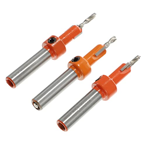 Holibanna 1 Satz Senkbohrer Couontersinks Bohren Granit Loch Kernbohrer Versenken Mittelschlag Holzbearbeitungs-plug-fase Anfasfräser Hochgeschwindigkeitsstahl Orange 3 Stück von Holibanna