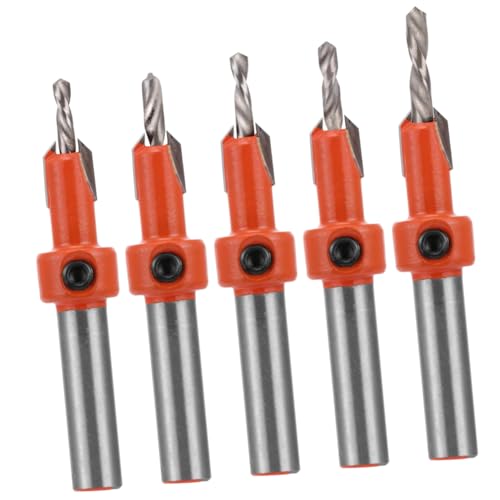 Holibanna 1 Satz Senkbohrer Senkerbohrer Schalter Fase Schlüssel Versenken Holzbearbeitung Countersink Kammernbohrer Hochgeschwindigkeitsstahl Orange 5 Stück von Holibanna