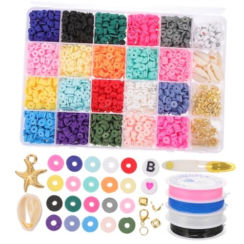 Holibanna 1 Satz Soft Keramikblattzubehör Polymer Tonperlen Quadratische Buchstabenperlen Für Armbänder Perlen Für Schmuckhersteller Freundschaftsarmbänder Legierung von Holibanna