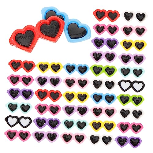 Holibanna 1 Satz Sonnenbrille Perlenzubehör Basteln Rosa Party Reiz Hallo Lilo Mini-sonnenbrillen-anhänger Gläser Diy-ornamente Sonnenbrillen-diy-anhänger Handwerksversorgung Harz 80 Stück von Holibanna