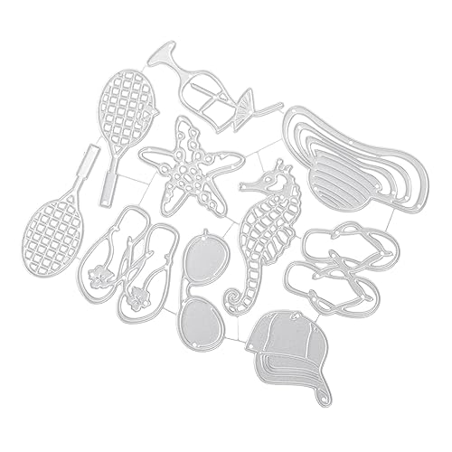 Holibanna 1 Satz Strand Themen Stanzschablonen Metall Schneideform für DIY Kartenherstellung Scrapbooking Fotoalben Bastelprojekte Praktische Stanzform für Urlaubsdekorationen von Holibanna