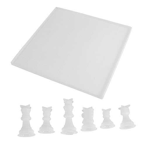 Holibanna 1 Satz Teiliges Silikon Schachmuster Set Diy Epoxidharz Gießform für Kreative Schachstücke Hochflexible Langlebige und Sichere Silikonformen für Designs von Holibanna