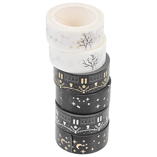 Holibanna 1 Satz Washi Tape Mit Einzigartigem Gold Und Silber Präge Design Dekoratives Klebeband Für Scrapbooking Planer Und Diy Projekte Für Jede Gelegenheit 6rollen von Holibanna