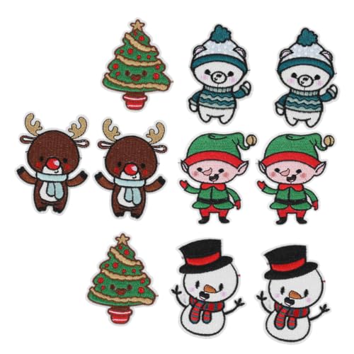 Holibanna 1 Satz Weihnachtliche Bestickte Aufnäher Teiliges Patches mit Rentier Schneemann Weihnachtsbaum und Eisbär für DIY Kleidung und Bastelprojekte von Holibanna