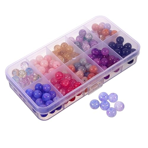 Holibanna 1 Schachtel Bunte Glasperlen für Schmuckherstellung Runde DIY Bastelperlen für Armbänder und Dekorationen für Kreative Handarbeiten von Holibanna