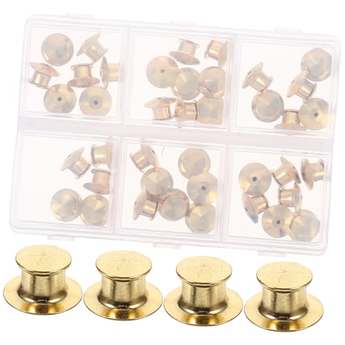 Holibanna 1 Schachtel Goldfarbene Flache Runde Emaille Pin Rückseiten Legierung Broschenverschluss Sicherer Anstecknadelhalter für DIY Schmuck Kleidung Hüte Taschen Zubehör von Holibanna