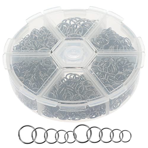 Holibanna 1 Schachtel Hakenringanschlussschnalle offen Herstellung Teilt Perlen Sprungring Schmuckringe machen Armband machen Biegering Mehrzweck-Biegeringe Eisen Black von Holibanna