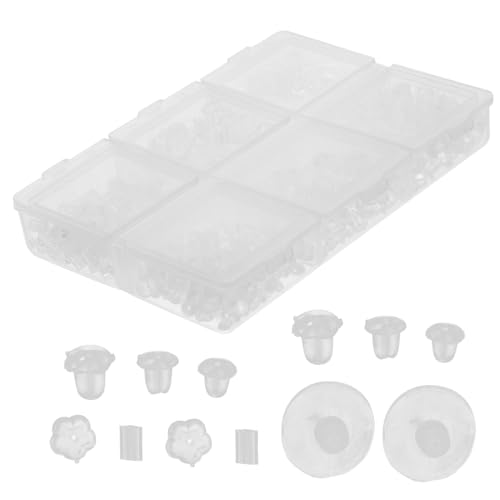 Holibanna 1 Schachtel transparente Ohrstöpsel Unterstützungen Rücken Ohren Ohrring-Verschlüsse Austausch der Ohrringunterlage Schmuckzubehör Piercing Ohrstecker zurück Kieselgel von Holibanna